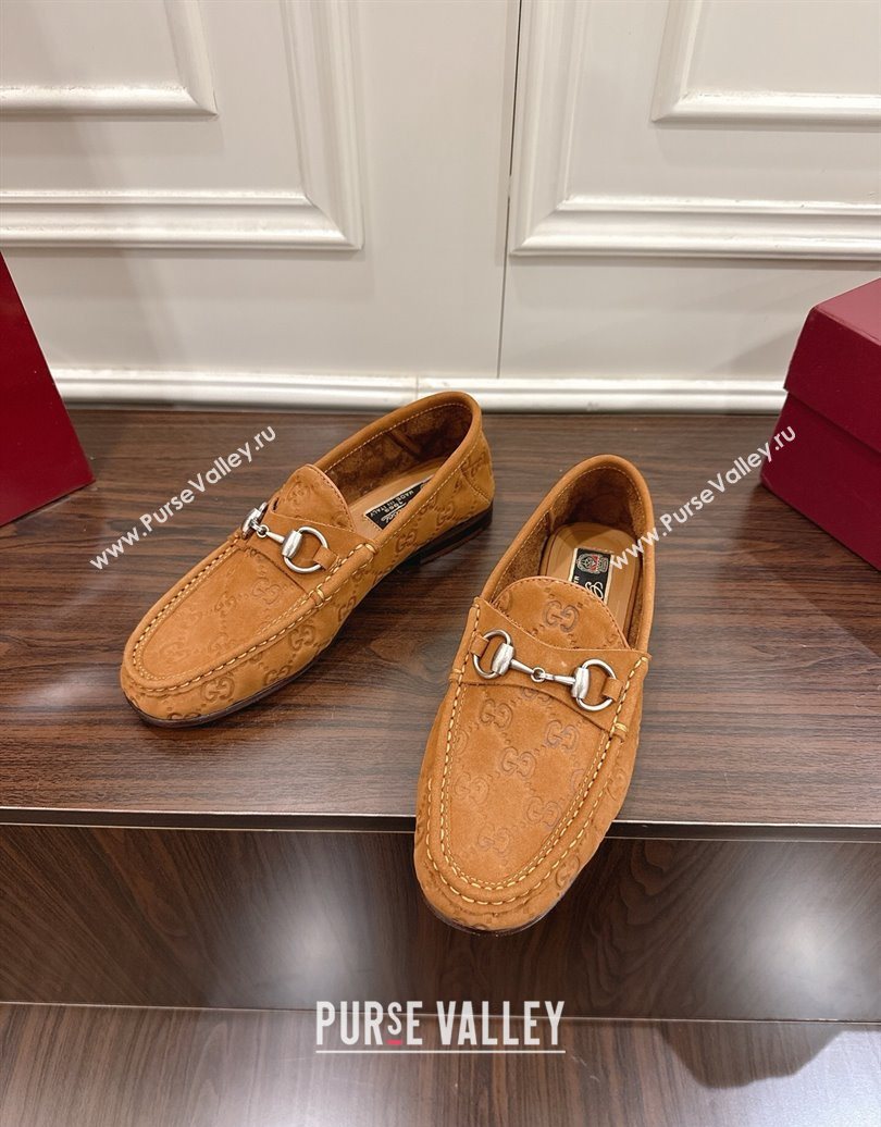 Gucci Gigi Loafers in GG Suede with Horsebit Brown 2025 832633 (MD-251021083)