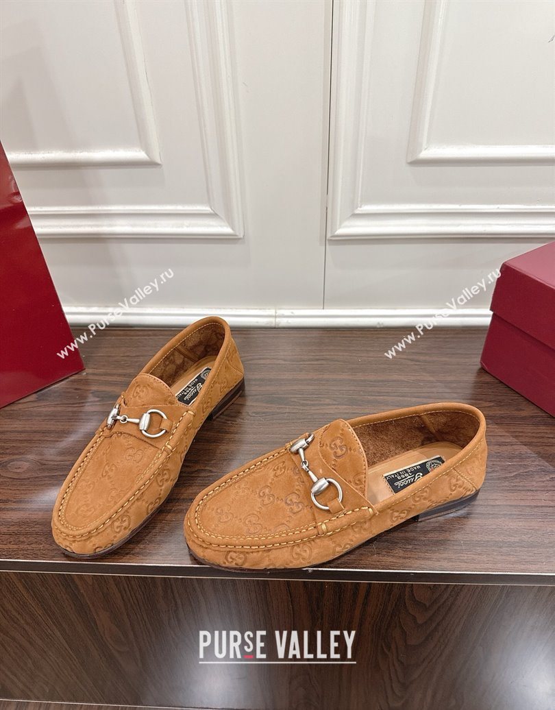 Gucci Gigi Loafers in GG Suede with Horsebit Brown 2025 832633 (MD-251021083)