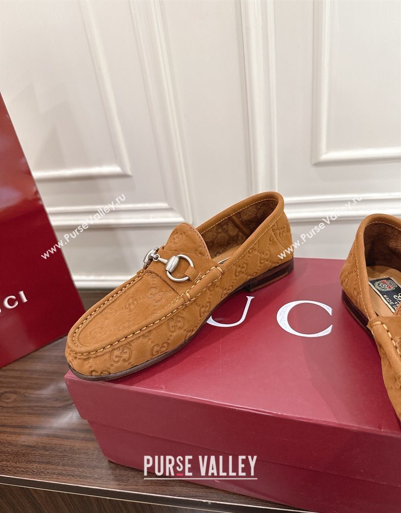 Gucci Gigi Loafers in GG Suede with Horsebit Brown 2025 832633 (MD-251021083)