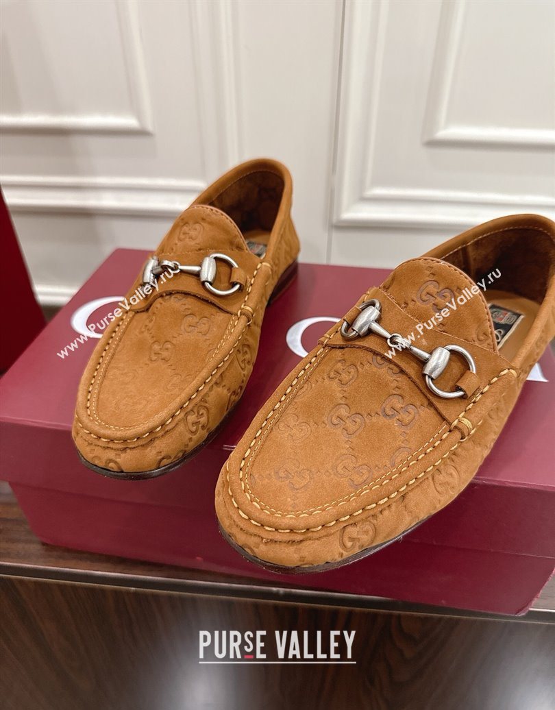 Gucci Gigi Loafers in GG Suede with Horsebit Brown 2025 832633 (MD-251021083)