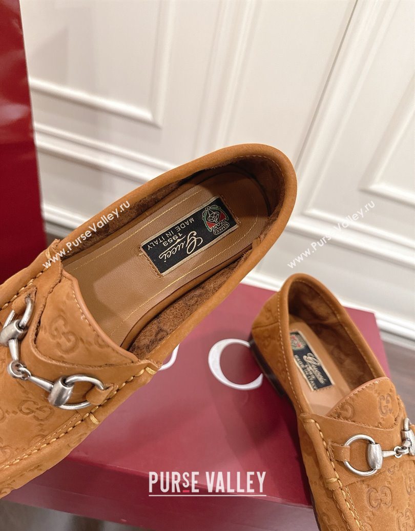 Gucci Gigi Loafers in GG Suede with Horsebit Brown 2025 832633 (MD-251021083)