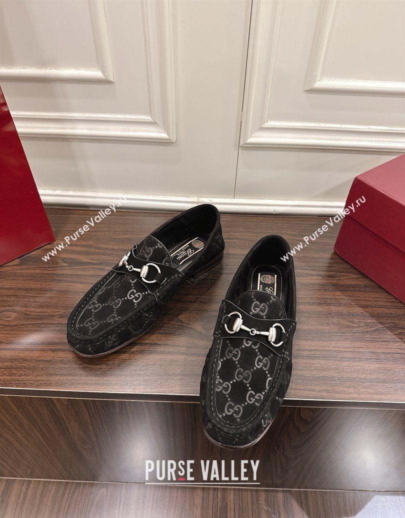 Gucci Gigi Loafers in GG Suede with Horsebit Black 2025 832633 (MD-251021080)
