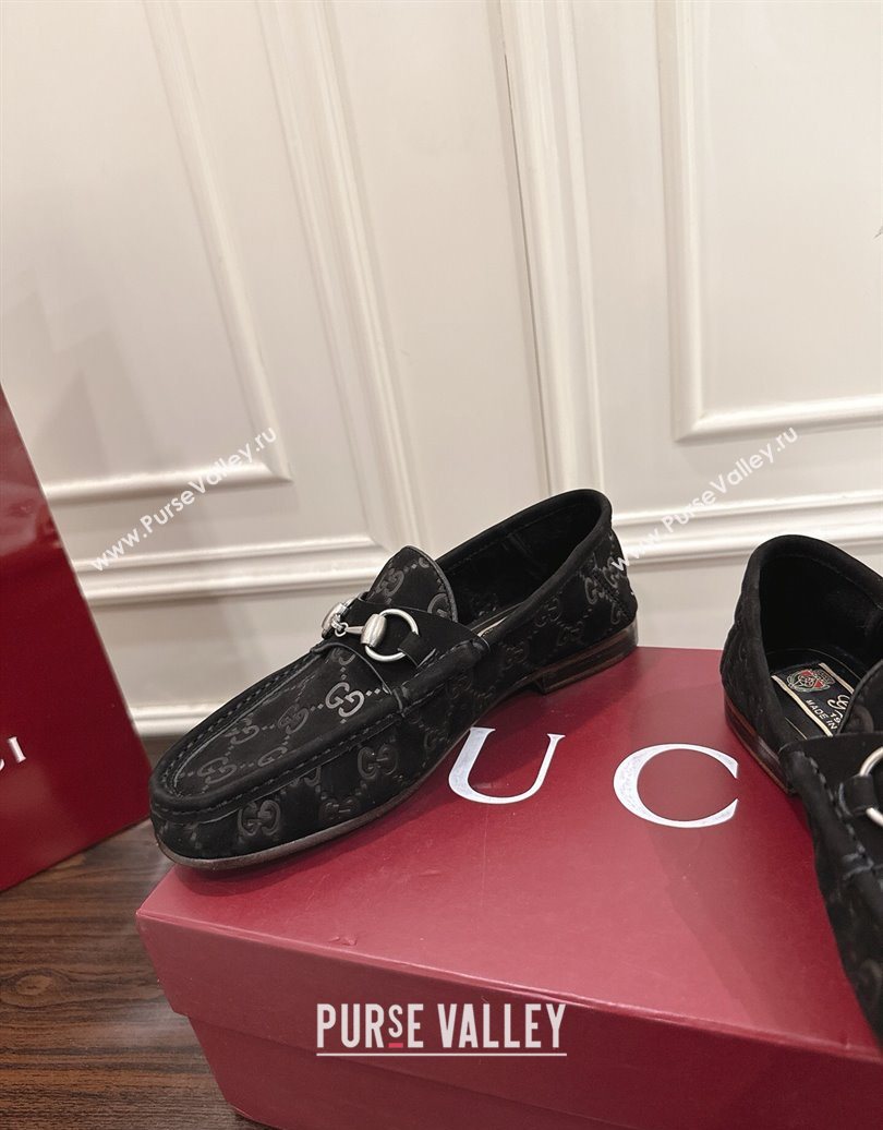 Gucci Gigi Loafers in GG Suede with Horsebit Black 2025 832633 (MD-251021080)