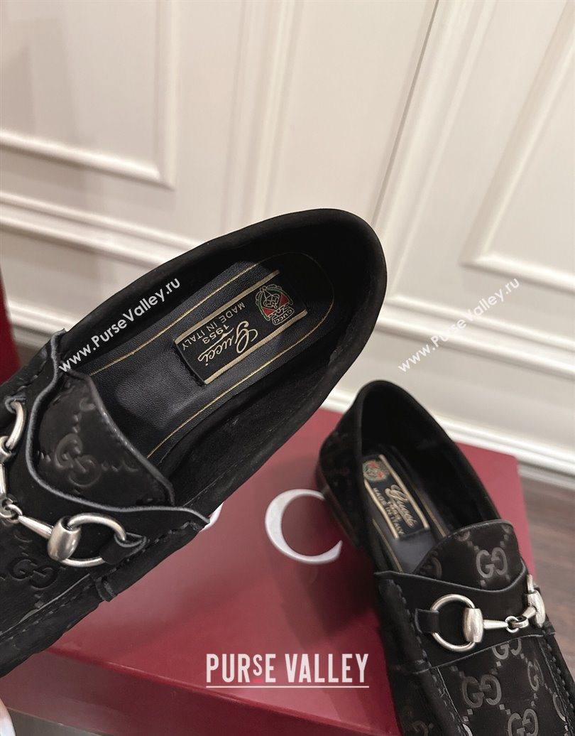 Gucci Gigi Loafers in GG Suede with Horsebit Black 2025 832633 (MD-251021080)