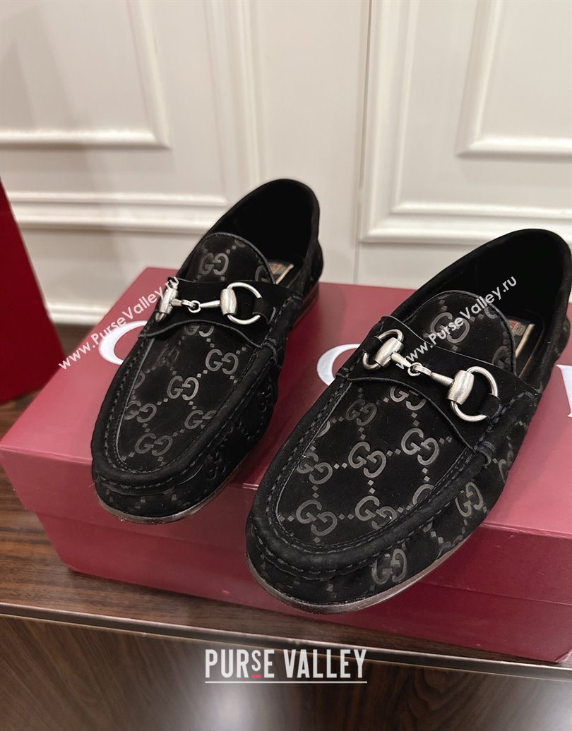 Gucci Gigi Loafers in GG Suede with Horsebit Black 2025 832633 (MD-251021080)