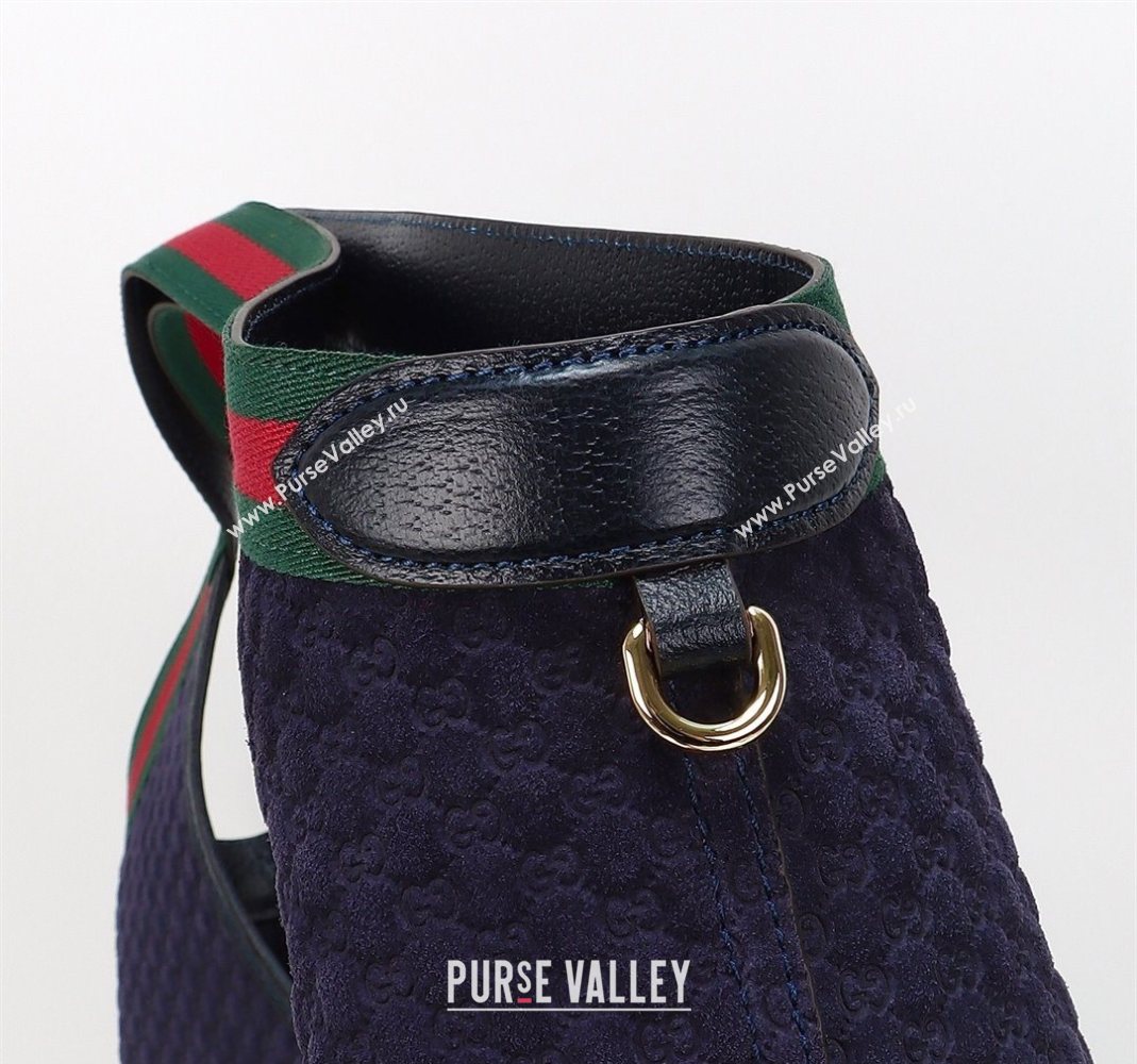 Gucci Giglio Large Tote Bag in GG Suede 853971 Dark Blue 2025 (DLH-251124074)