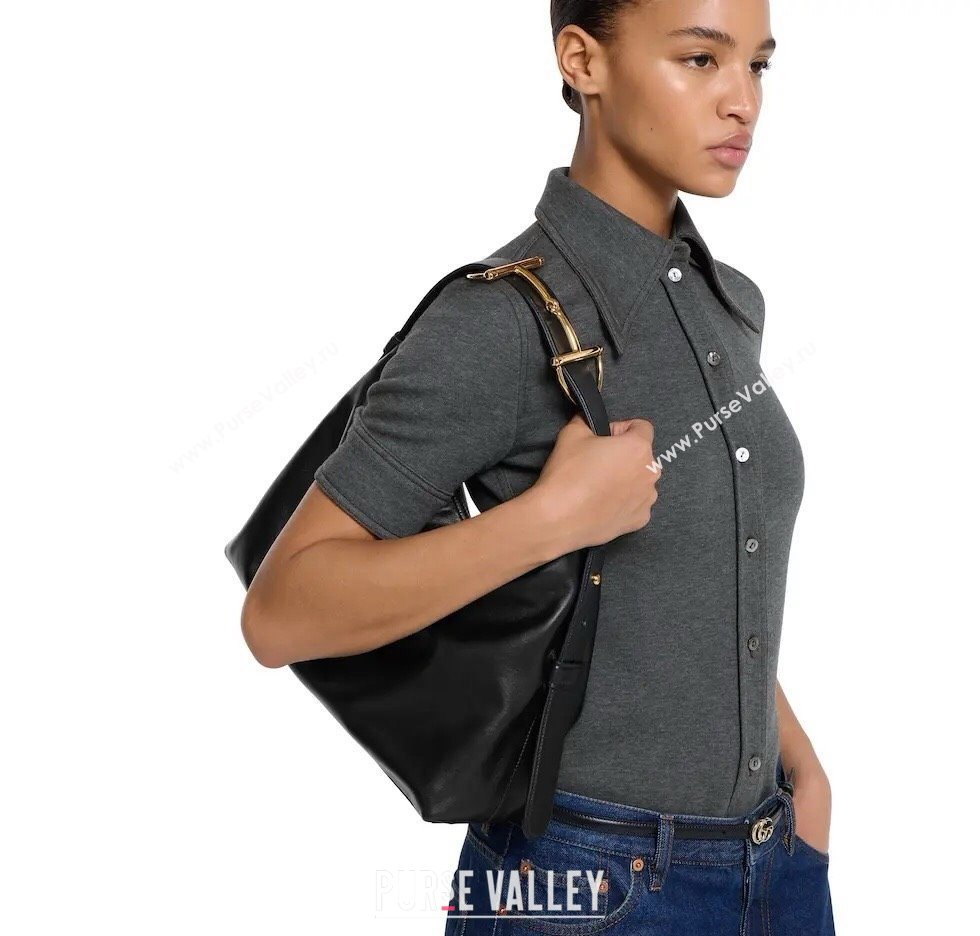 Gucci Beatrix Leather medium tote bag Black 2025 850926 (DLH-251124097)