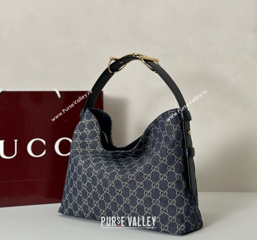 Gucci Beatrix GG Denim medium tote bag Navy Blue 2025 850926 (DLH-251124093)