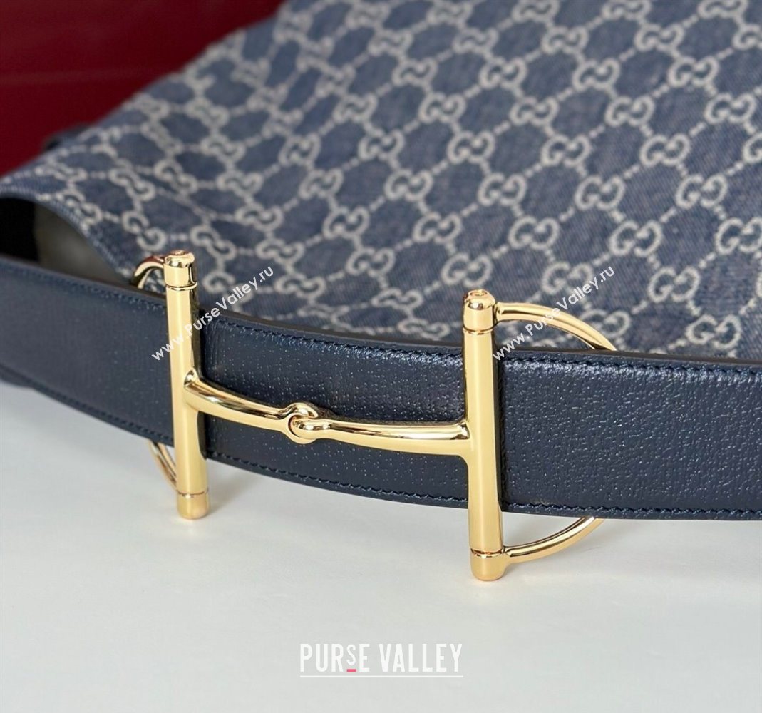 Gucci Beatrix GG Denim medium tote bag Navy Blue 2025 850926 (DLH-251124093)