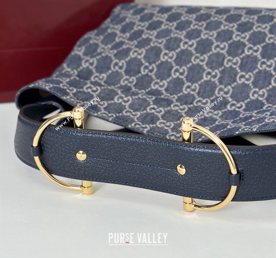Gucci Beatrix GG Denim medium tote bag Navy Blue 2025 850926 (DLH-251124093)