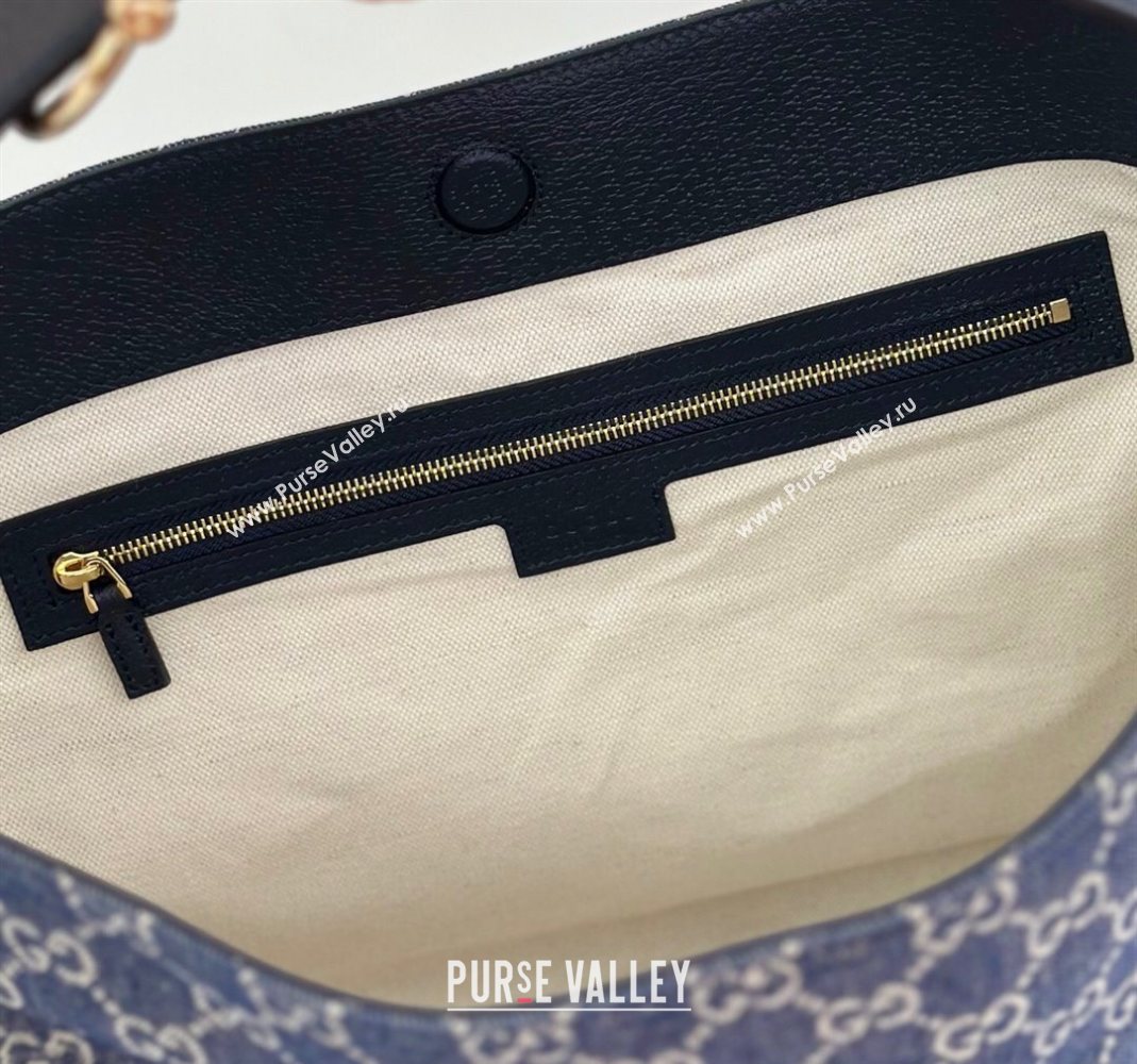 Gucci Beatrix GG Denim medium tote bag Navy Blue 2025 850926 (DLH-251124093)