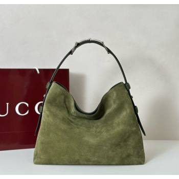 Gucci Beatrix Suede medium tote bag Green 2025 850926 (DLH-251124094)