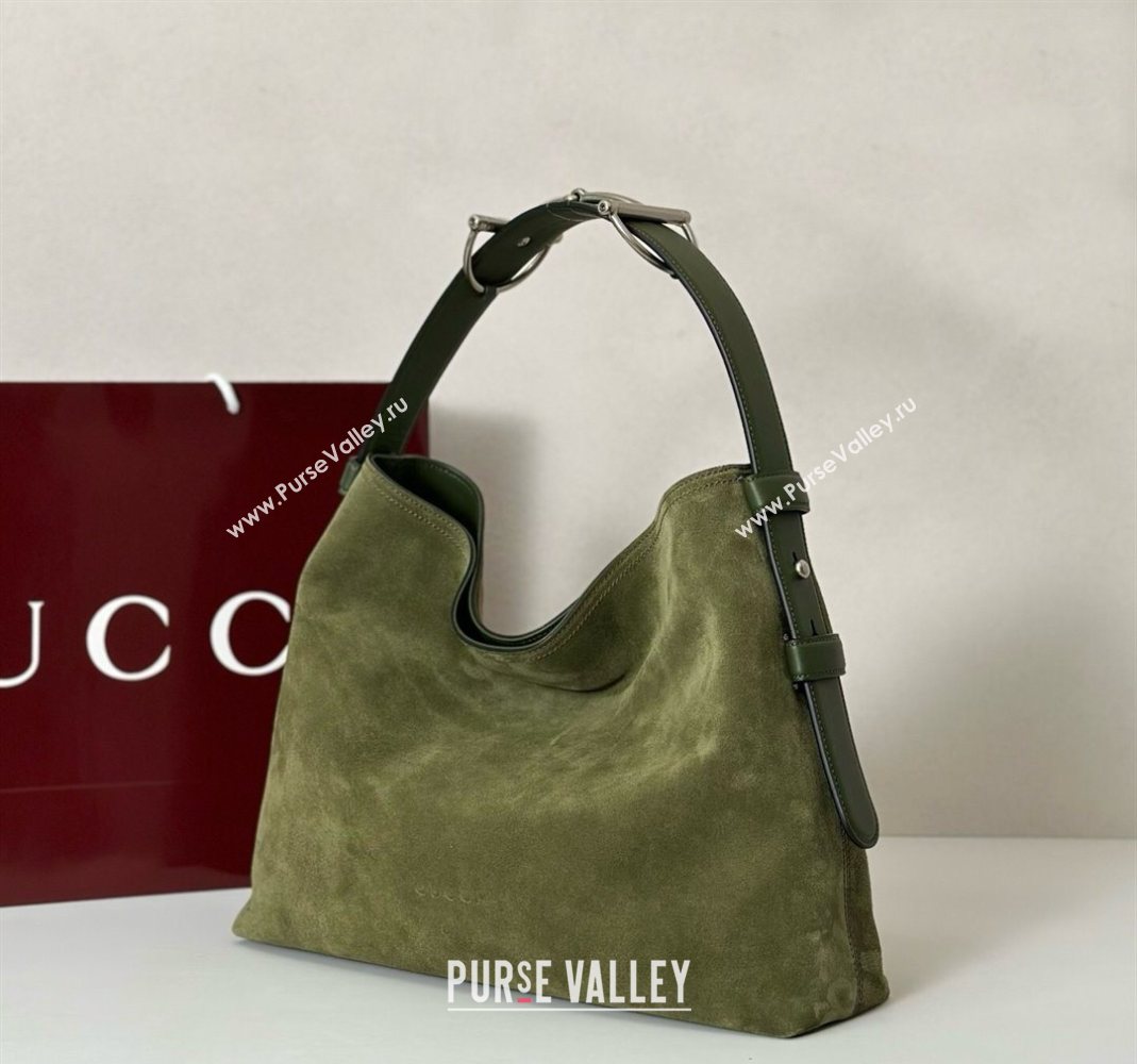 Gucci Beatrix Suede medium tote bag Green 2025 850926 (DLH-251124094)
