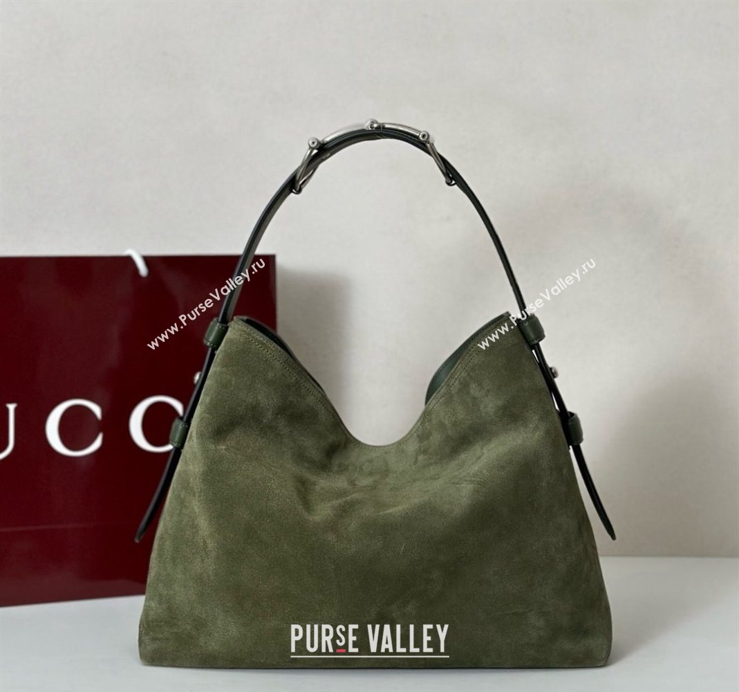 Gucci Beatrix Suede medium tote bag Green 2025 850926 (DLH-251124094)
