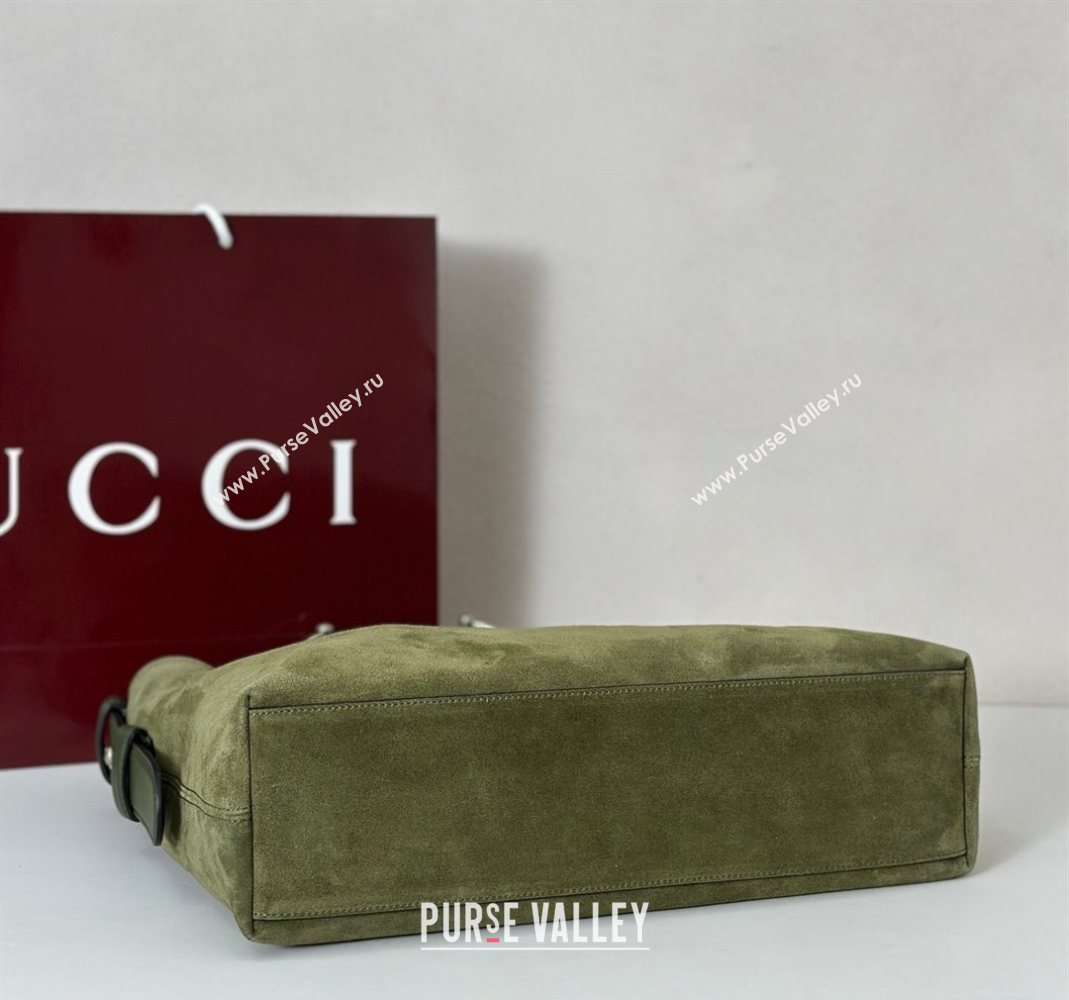 Gucci Beatrix Suede medium tote bag Green 2025 850926 (DLH-251124094)