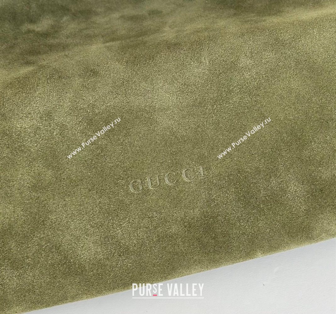 Gucci Beatrix Suede medium tote bag Green 2025 850926 (DLH-251124094)