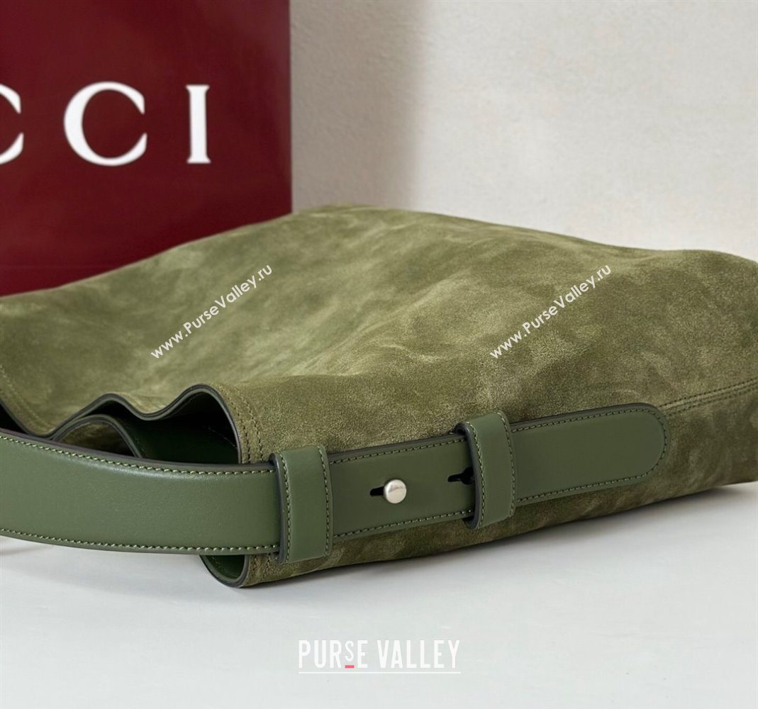 Gucci Beatrix Suede medium tote bag Green 2025 850926 (DLH-251124094)