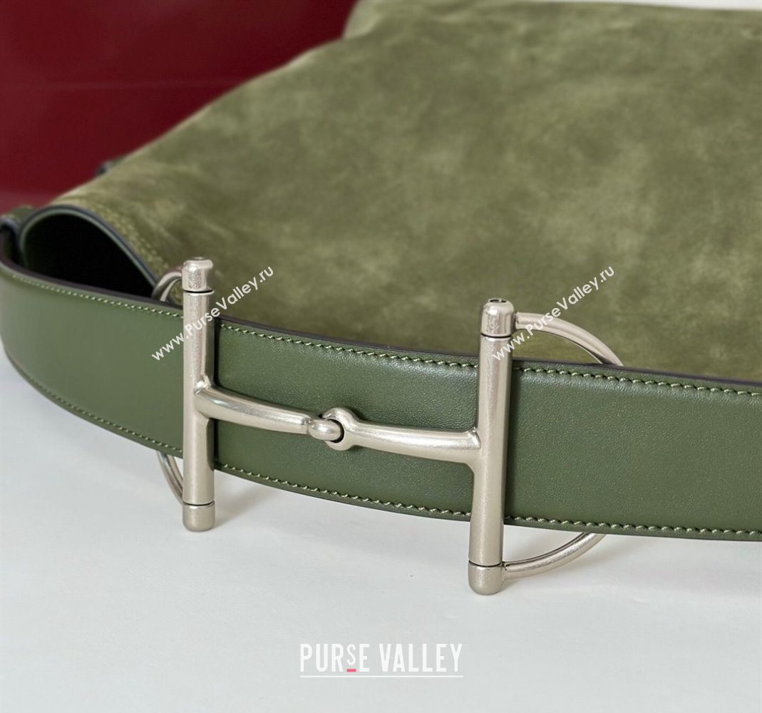 Gucci Beatrix Suede medium tote bag Green 2025 850926 (DLH-251124094)