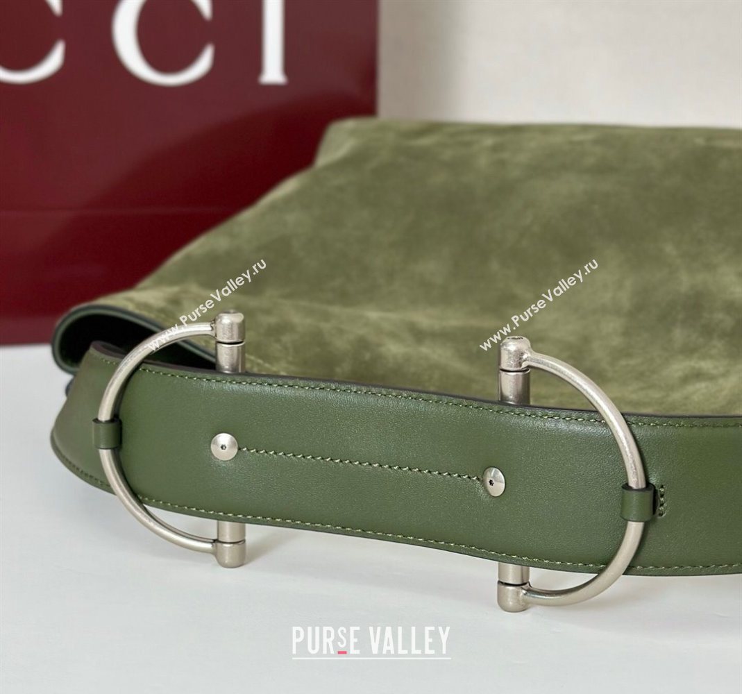 Gucci Beatrix Suede medium tote bag Green 2025 850926 (DLH-251124094)