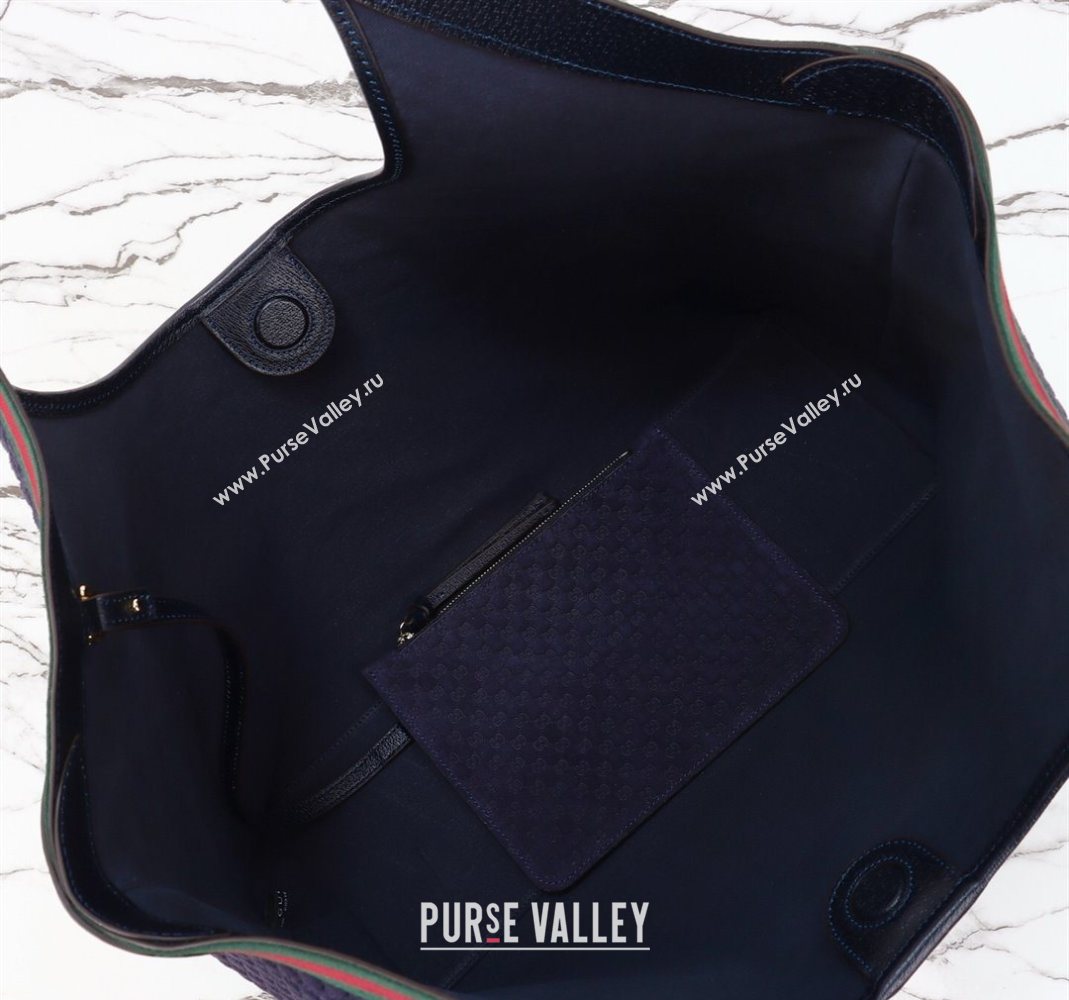 Gucci Giglio Large Tote Bag in GG Suede 853971 Dark Blue 2025 (DLH-251124074)