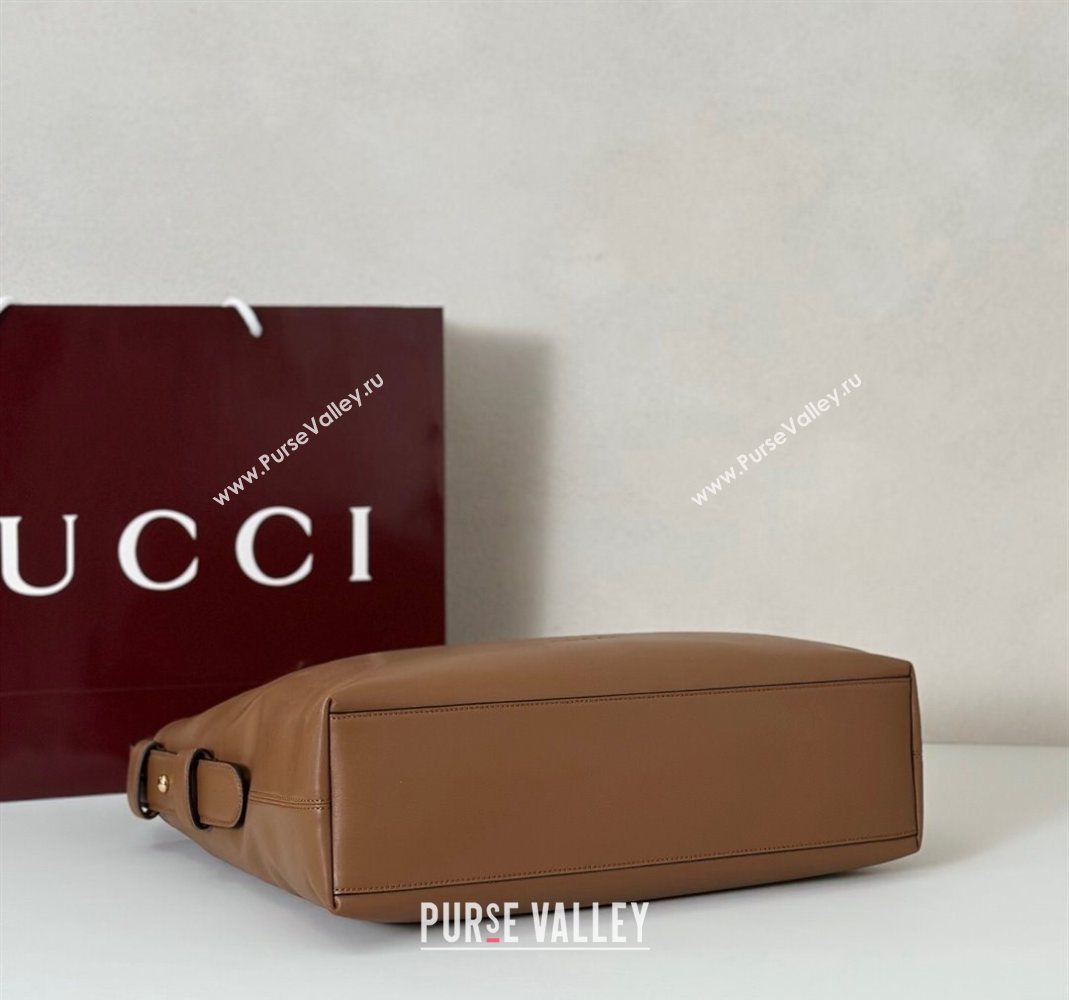 Gucci Beatrix Leather medium tote bag Brown 2025 850926 (DLH-251124096)