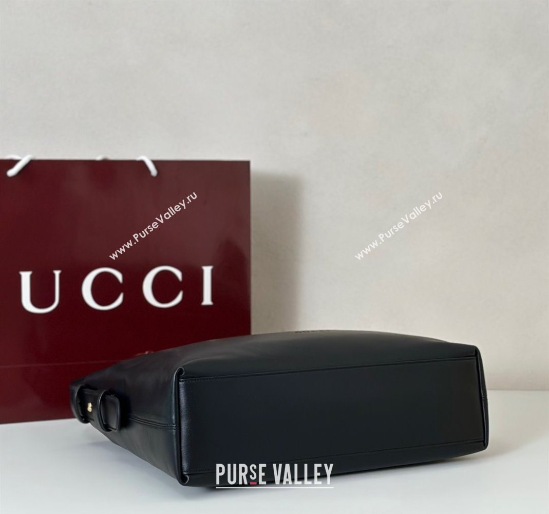 Gucci Beatrix Leather medium tote bag Black 2025 850926 (DLH-251124097)