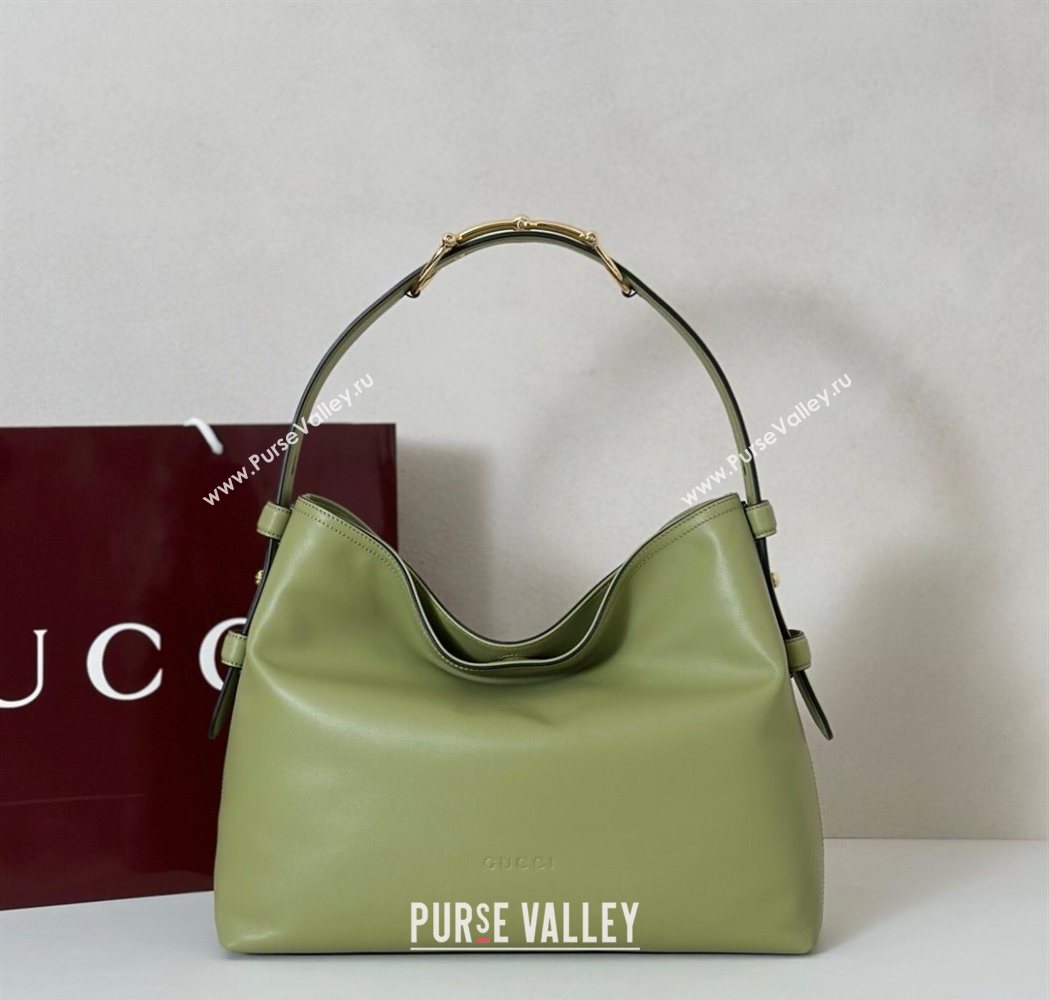 Gucci Beatrix Leather medium tote bag Sage Green 2025 850926 (DLH-251124098)