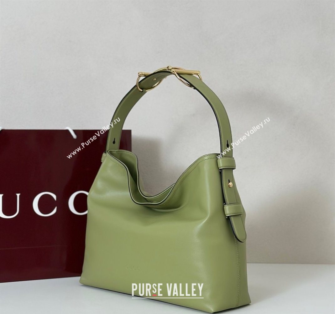 Gucci Beatrix Leather medium tote bag Sage Green 2025 850926 (DLH-251124098)