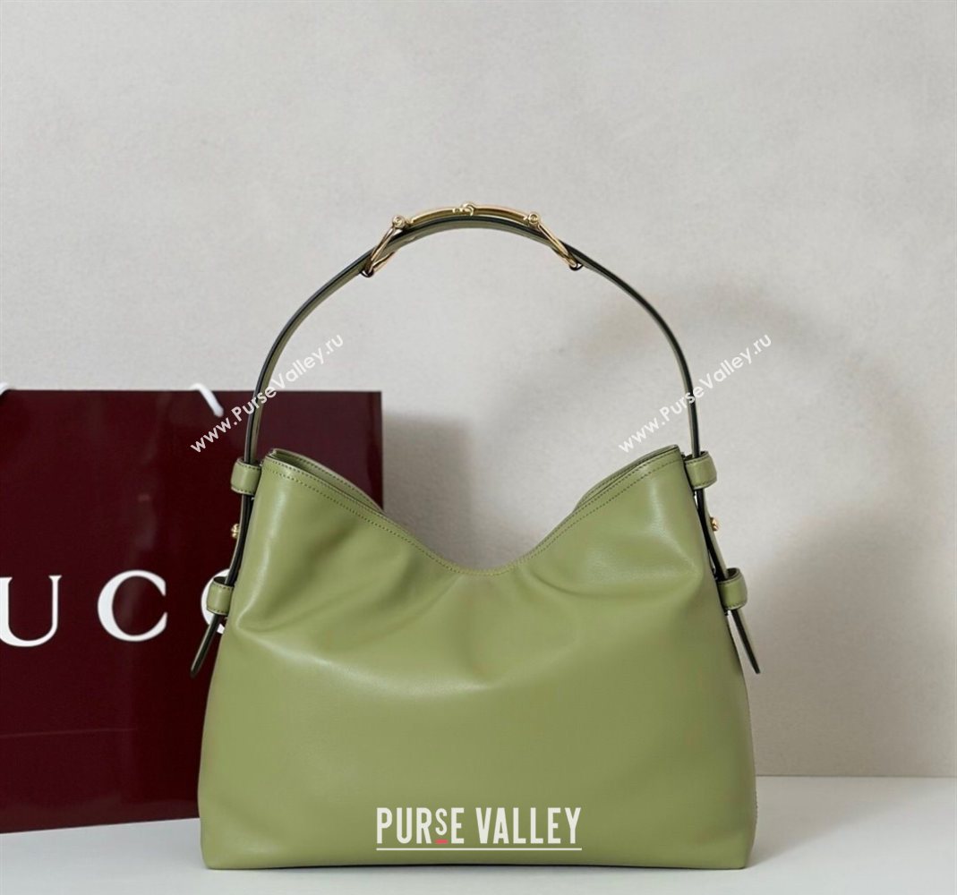 Gucci Beatrix Leather medium tote bag Sage Green 2025 850926 (DLH-251124098)