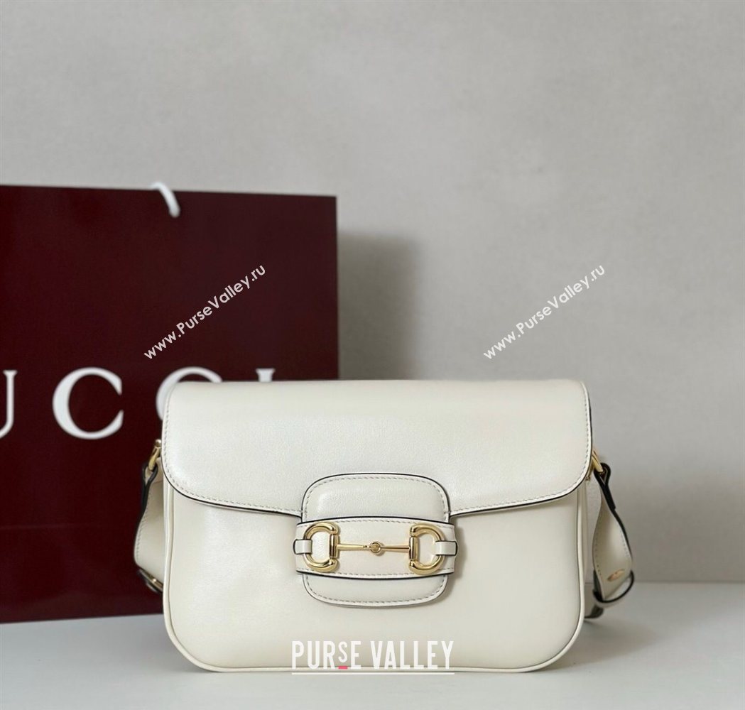 Gucci Horsebit 1955 Aura small shoulder bag in Leather White 2025 847063 (DLH-251124079)