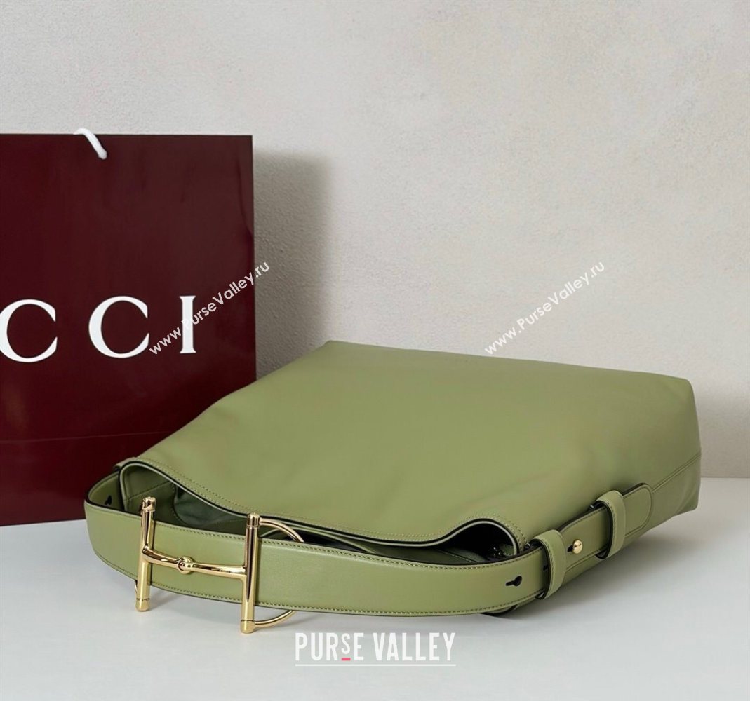 Gucci Beatrix Leather medium tote bag Sage Green 2025 850926 (DLH-251124098)