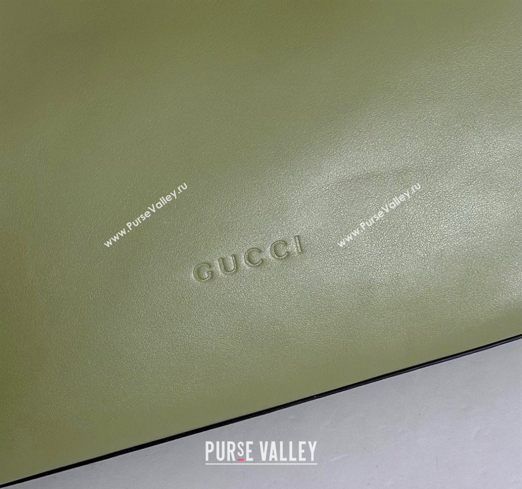Gucci Beatrix Leather medium tote bag Sage Green 2025 850926 (DLH-251124098)