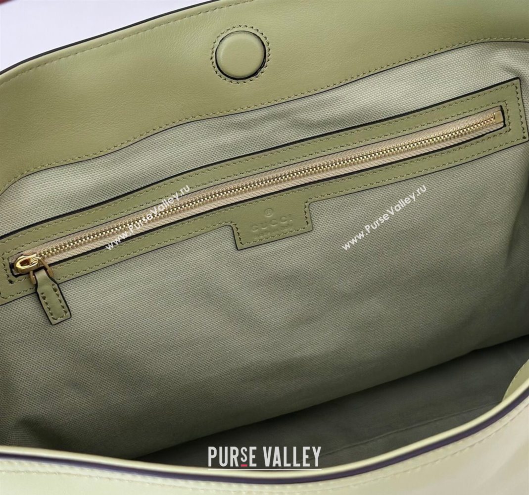 Gucci Beatrix Leather medium tote bag Sage Green 2025 850926 (DLH-251124098)