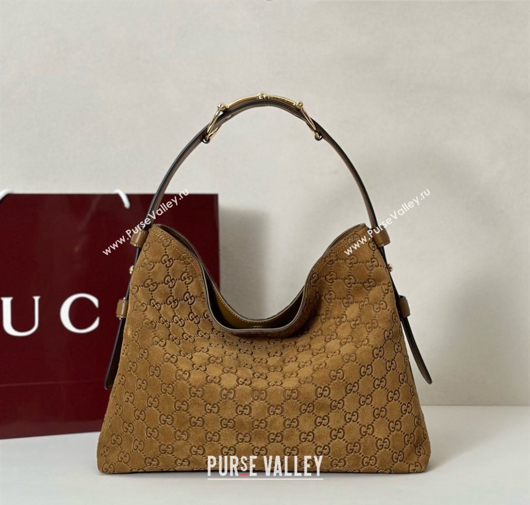 Gucci Beatrix GG Suede medium tote bag Brown 2025 850926 (DLH-251124099)