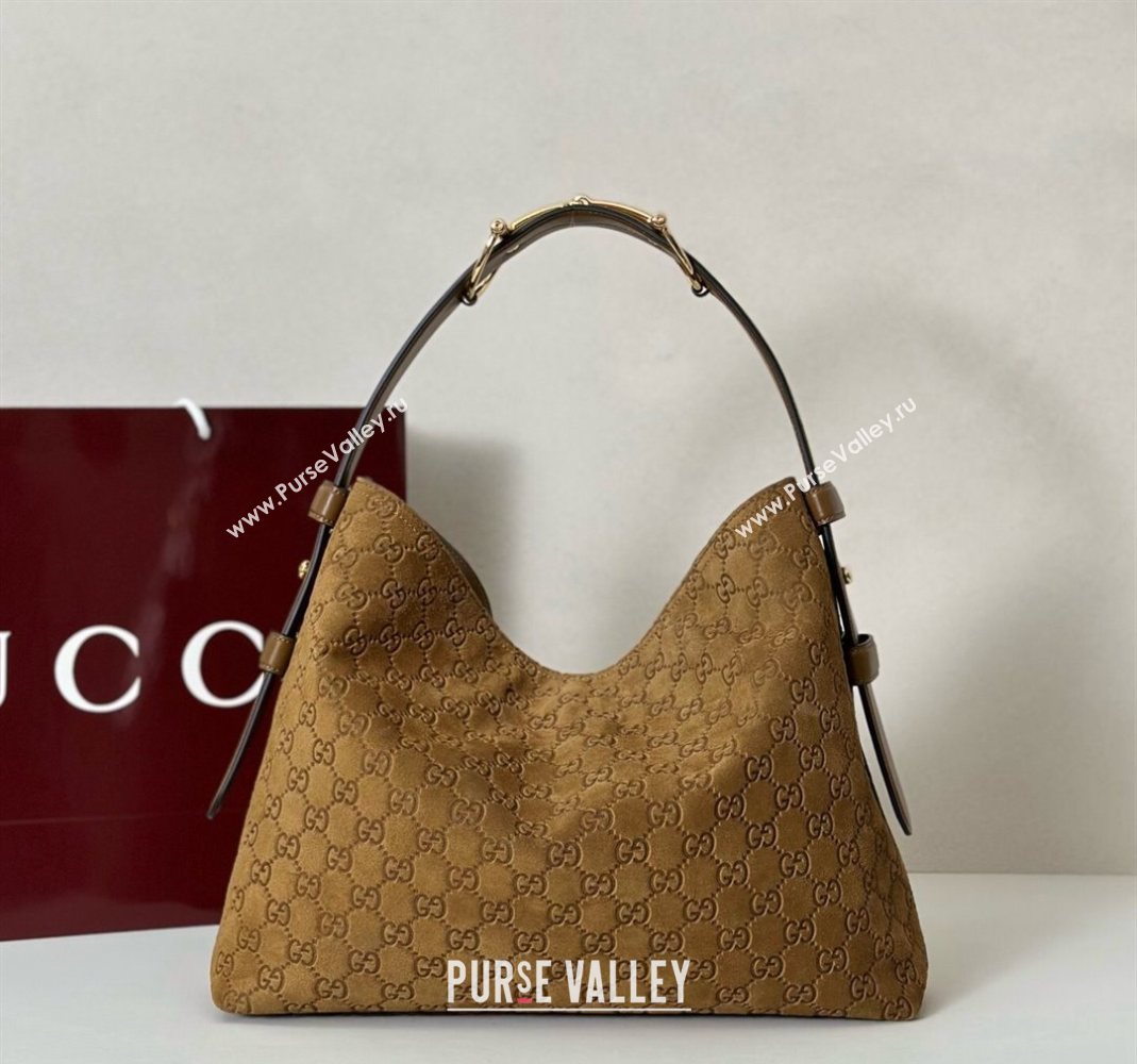 Gucci Beatrix GG Suede medium tote bag Brown 2025 850926 (DLH-251124099)