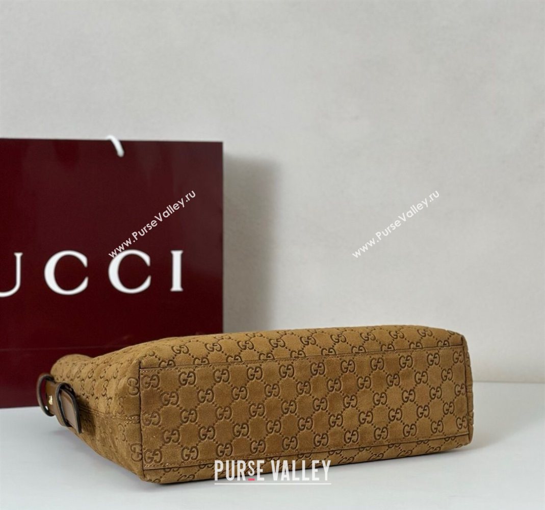 Gucci Beatrix GG Suede medium tote bag Brown 2025 850926 (DLH-251124099)