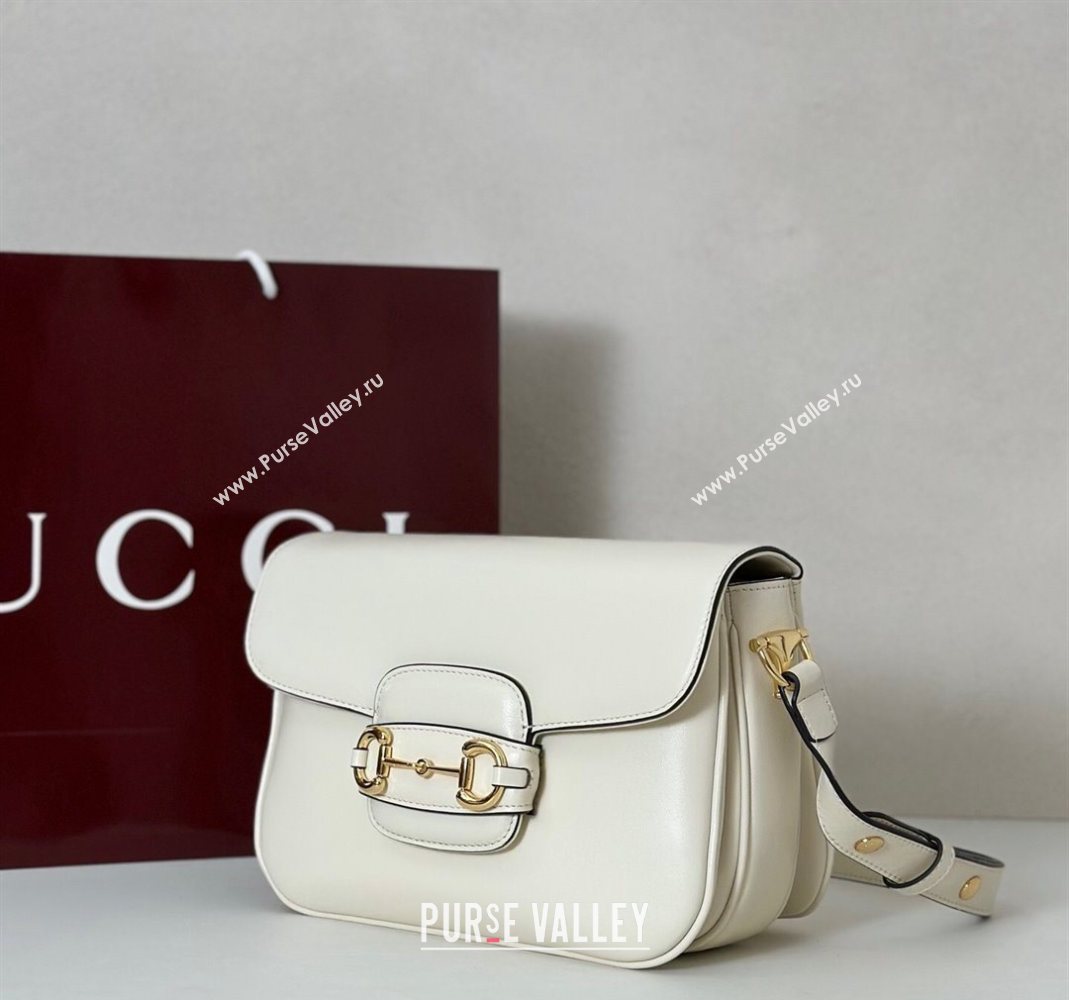Gucci Horsebit 1955 Aura small shoulder bag in Leather White 2025 847063 (DLH-251124079)