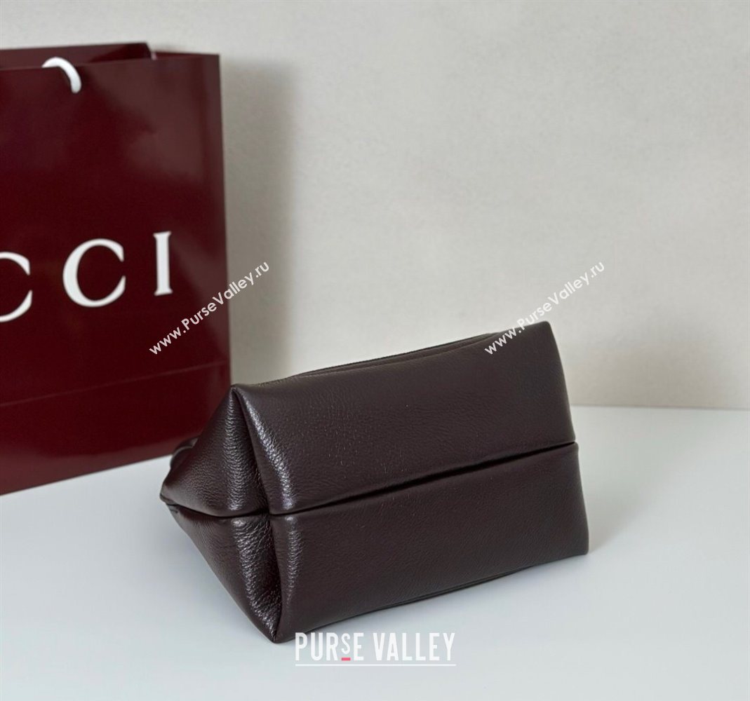 Gucci Softbit Leather Medium Shoulder Bag with Oversized Half Horsebit Dark Brown 2025 837467 (DLH-251124114)