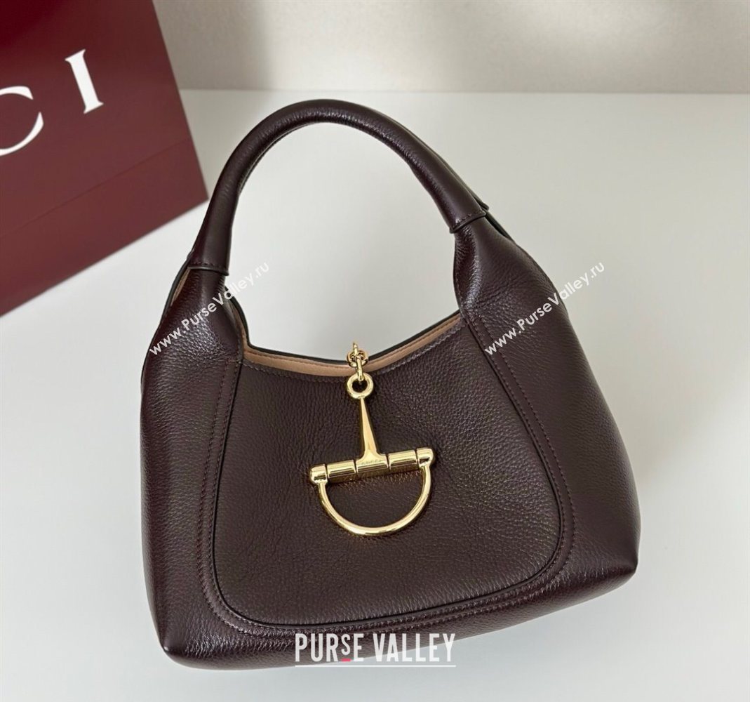 Gucci Softbit Leather Medium Shoulder Bag with Oversized Half Horsebit Dark Brown 2025 837467 (DLH-251124114)