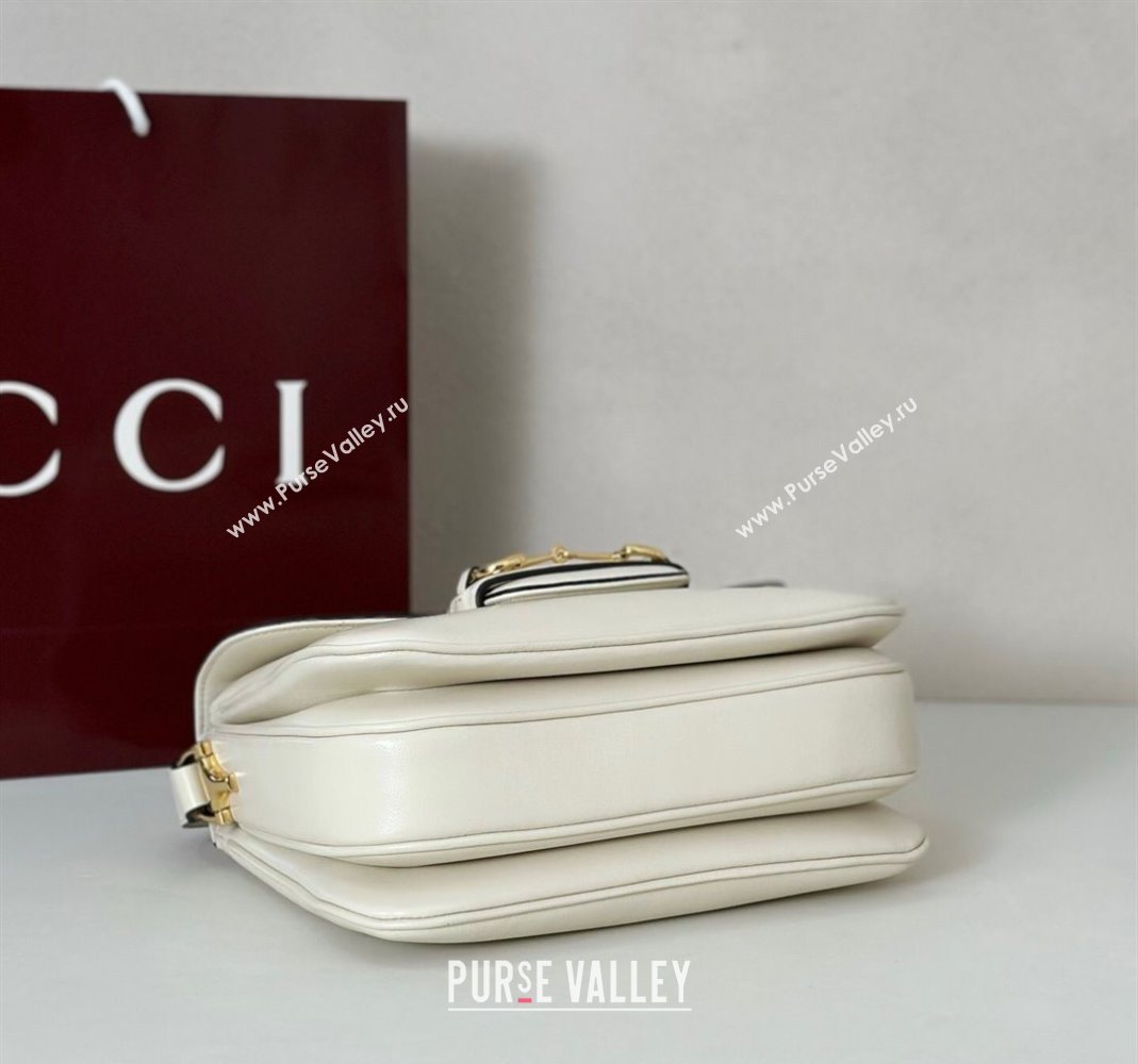 Gucci Horsebit 1955 Aura small shoulder bag in Leather White 2025 847063 (DLH-251124079)