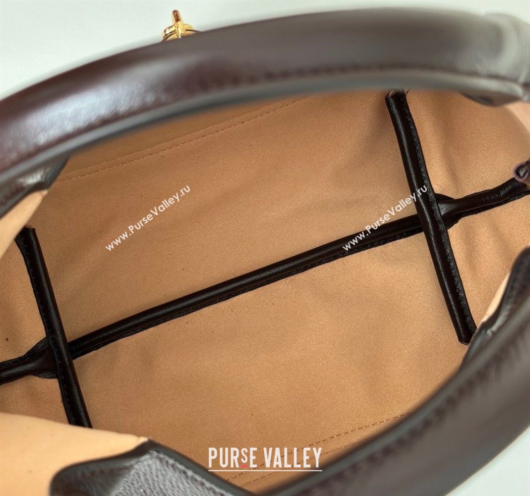 Gucci Softbit Leather Medium Shoulder Bag with Oversized Half Horsebit Dark Brown 2025 837467 (DLH-251124114)