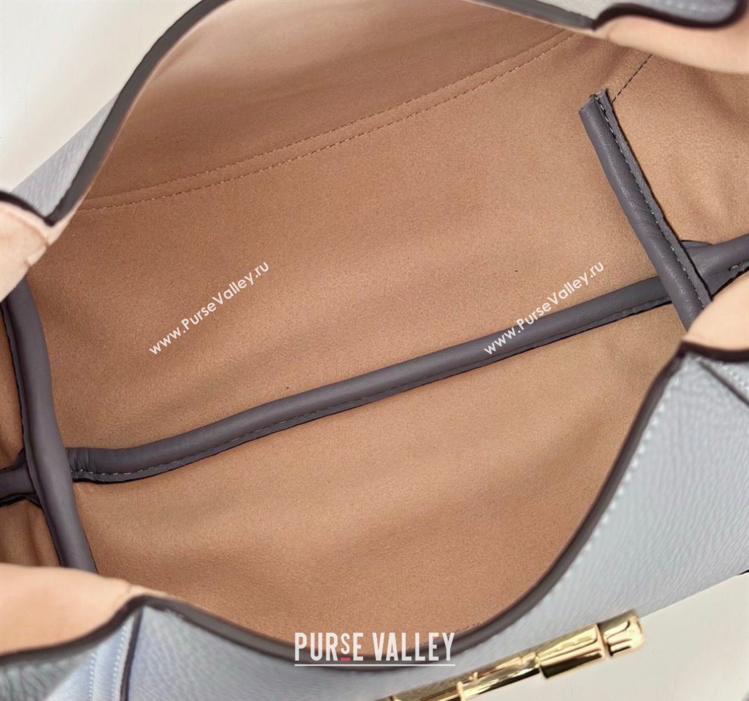 Gucci Softbit Leather Medium Shoulder Bag with Oversized Half Horsebit Light Blue 2025 837467 (DLH-251124115)