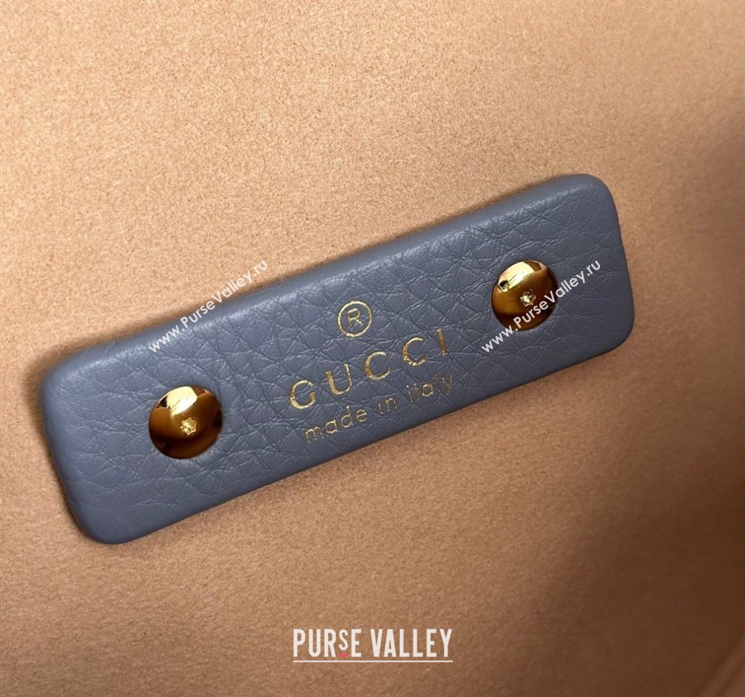 Gucci Softbit Leather Medium Shoulder Bag with Oversized Half Horsebit Light Blue 2025 837467 (DLH-251124115)