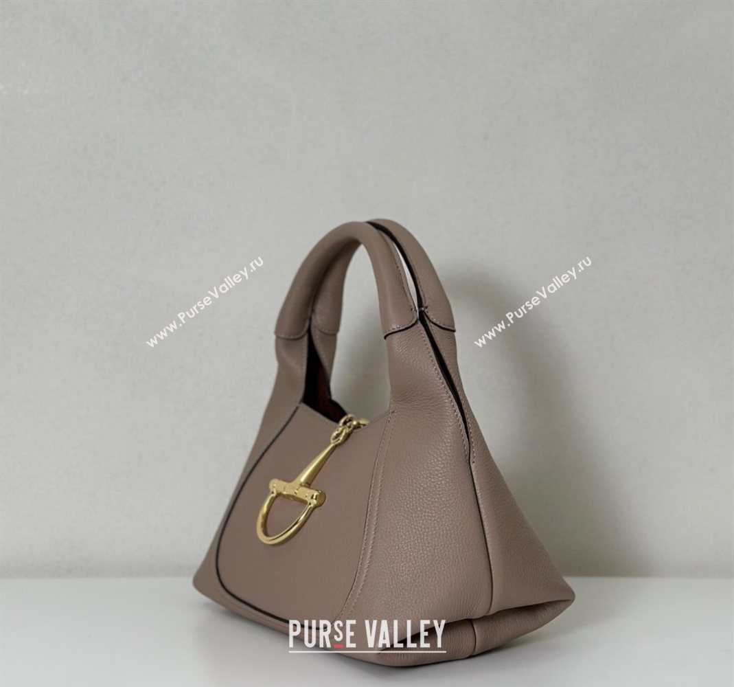 Gucci Softbit Leather Medium Shoulder Bag with Oversized Half Horsebit Taupe 2025 837467 (DLH-251124116)