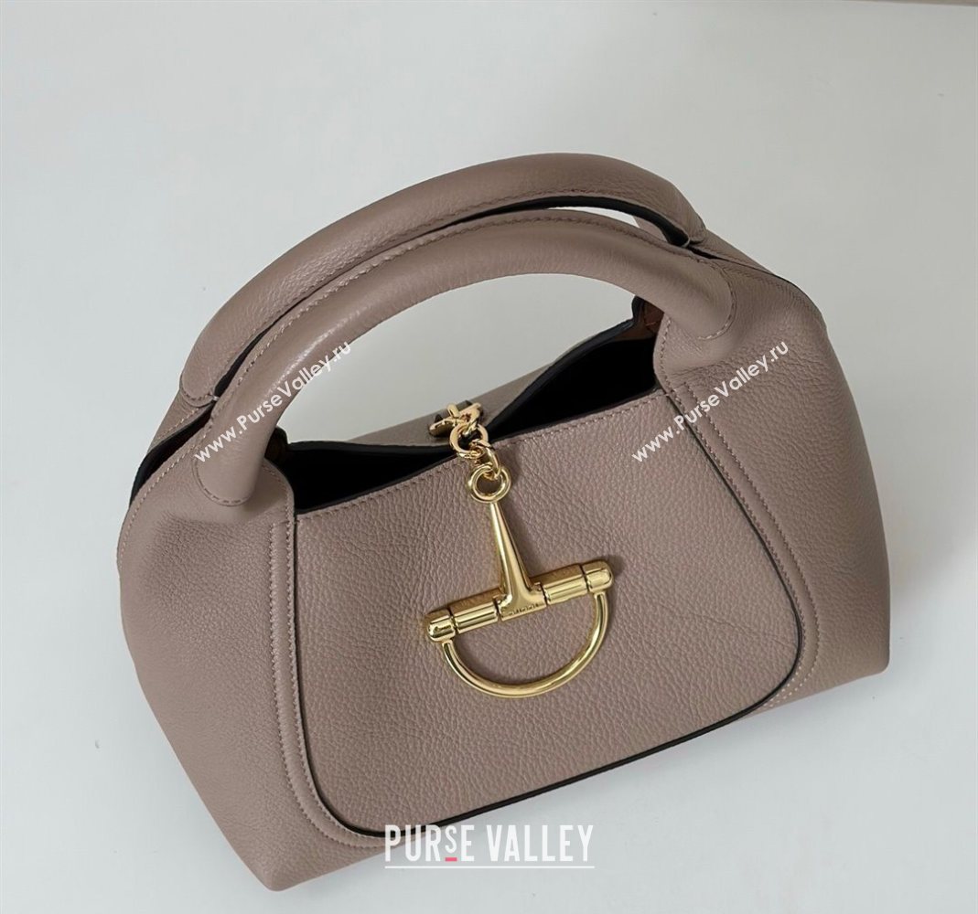 Gucci Softbit Leather Medium Shoulder Bag with Oversized Half Horsebit Taupe 2025 837467 (DLH-251124116)