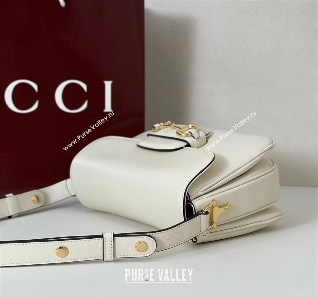 Gucci Horsebit 1955 Aura small shoulder bag in Leather White 2025 847063 (DLH-251124079)