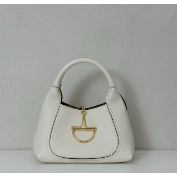 Gucci Softbit Leather Medium Shoulder Bag with Oversized Half Horsebit White 2025 837467 (DLH-251124117)