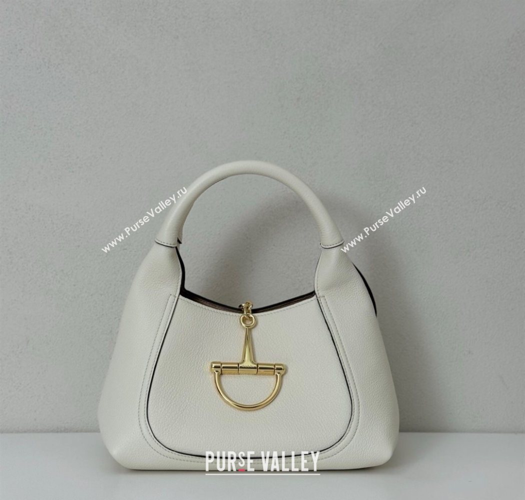 Gucci Softbit Leather Medium Shoulder Bag with Oversized Half Horsebit White 2025 837467 (DLH-251124117)