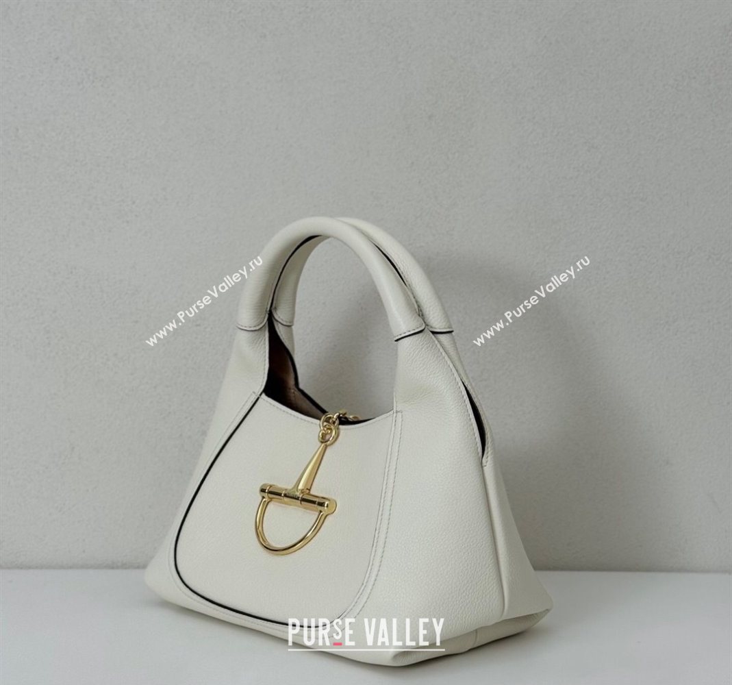 Gucci Softbit Leather Medium Shoulder Bag with Oversized Half Horsebit White 2025 837467 (DLH-251124117)