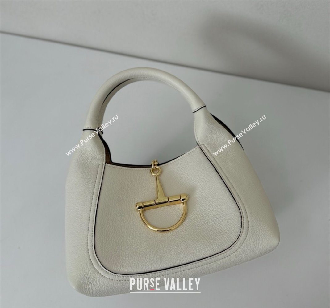 Gucci Softbit Leather Medium Shoulder Bag with Oversized Half Horsebit White 2025 837467 (DLH-251124117)